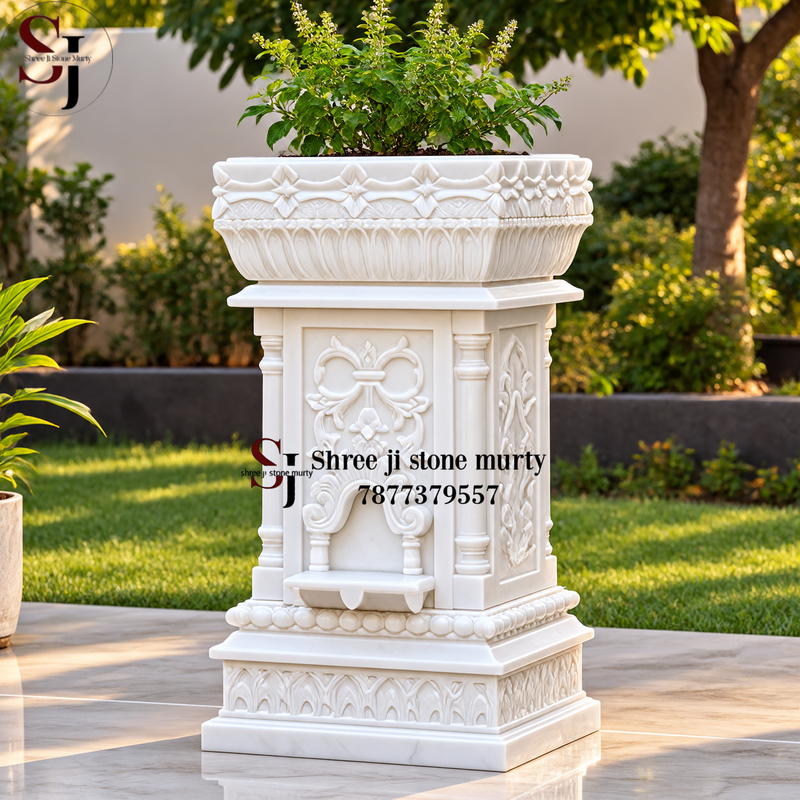 Marble Tulshi Pot